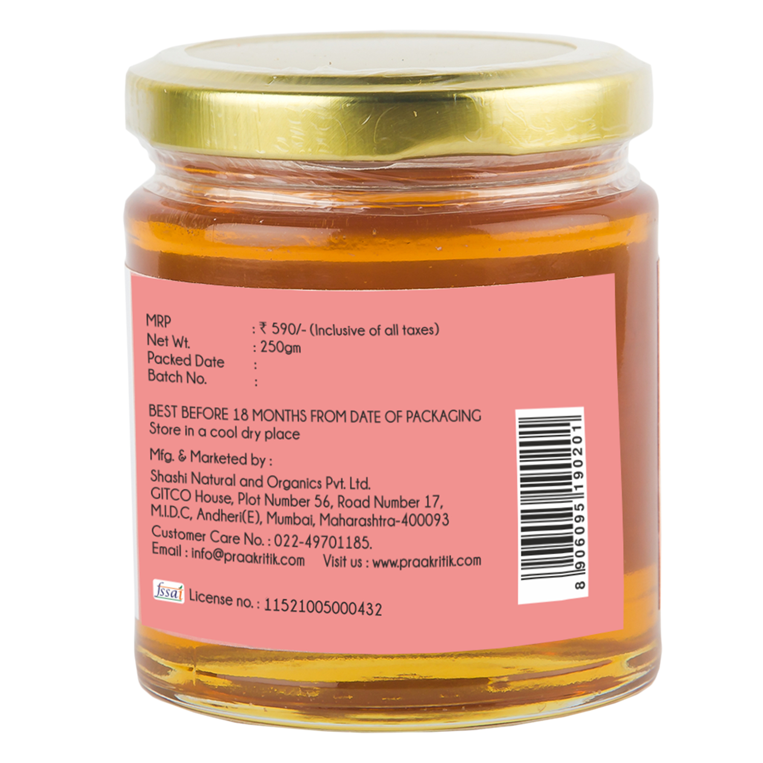 Raw Acacia Honey | 250 G | Praakritik